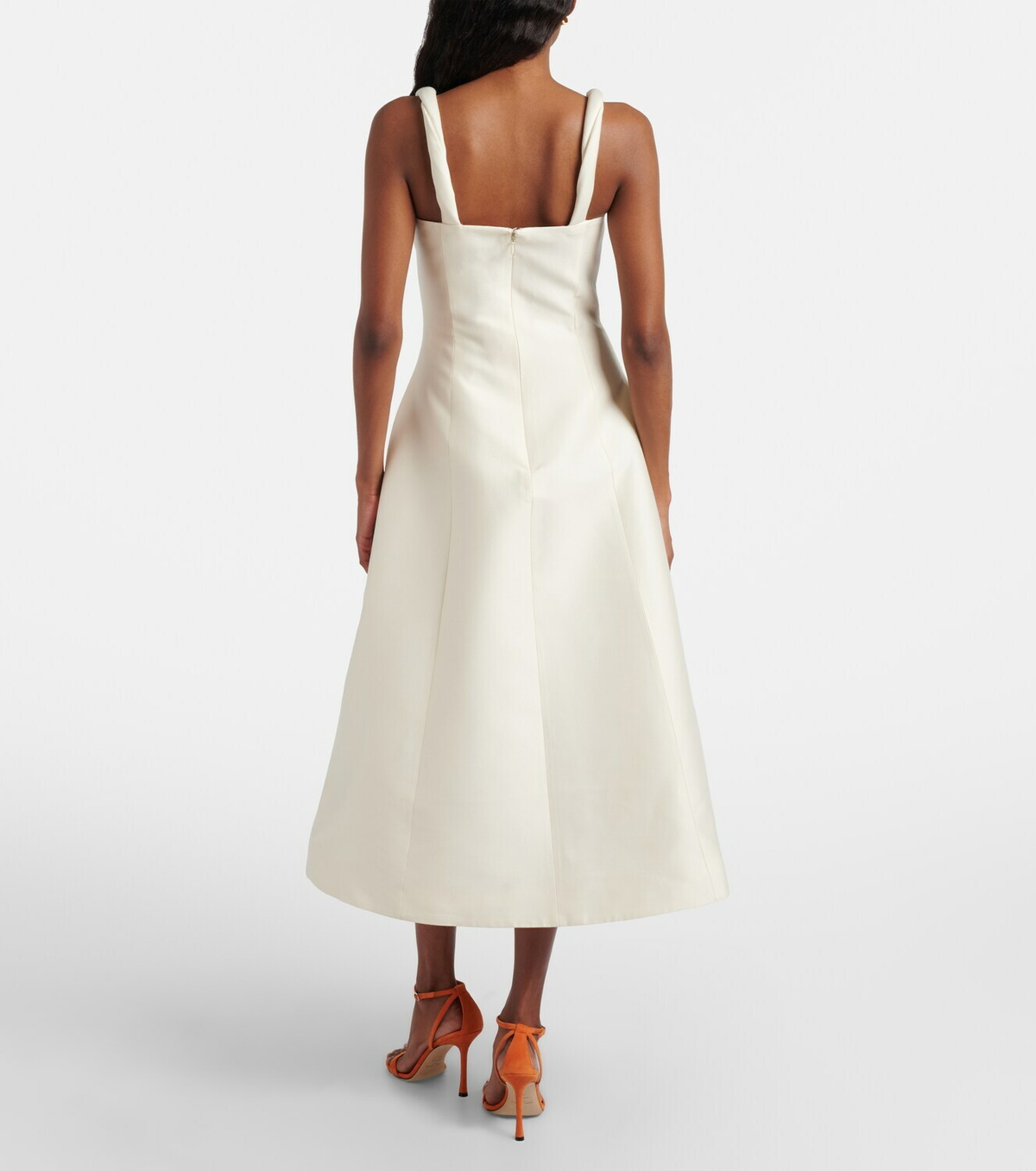 Leo Lin Beatrice embellished wool and silk midi dress