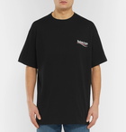 Balenciaga - Oversized Logo-Print Cotton-Jersey T-Shirt - Men - Black