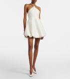 Balenciaga Halterneck peplum wool and silk minidress