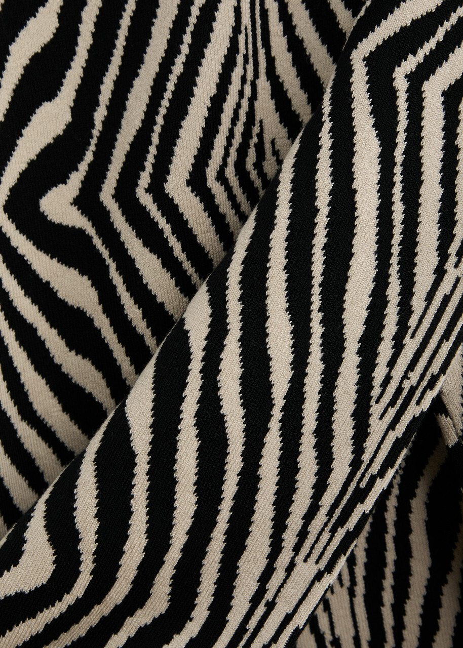 BY Malene Birger Bernie Zebra-intarsia Stretch-knit Jumper Brown