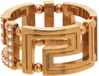 Versace Gold Crystal Greca Ring