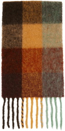 Acne Studios Brown & Orange Check Scarf