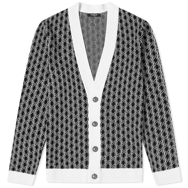 Photo: Balmain Monogram Merino Cardigan