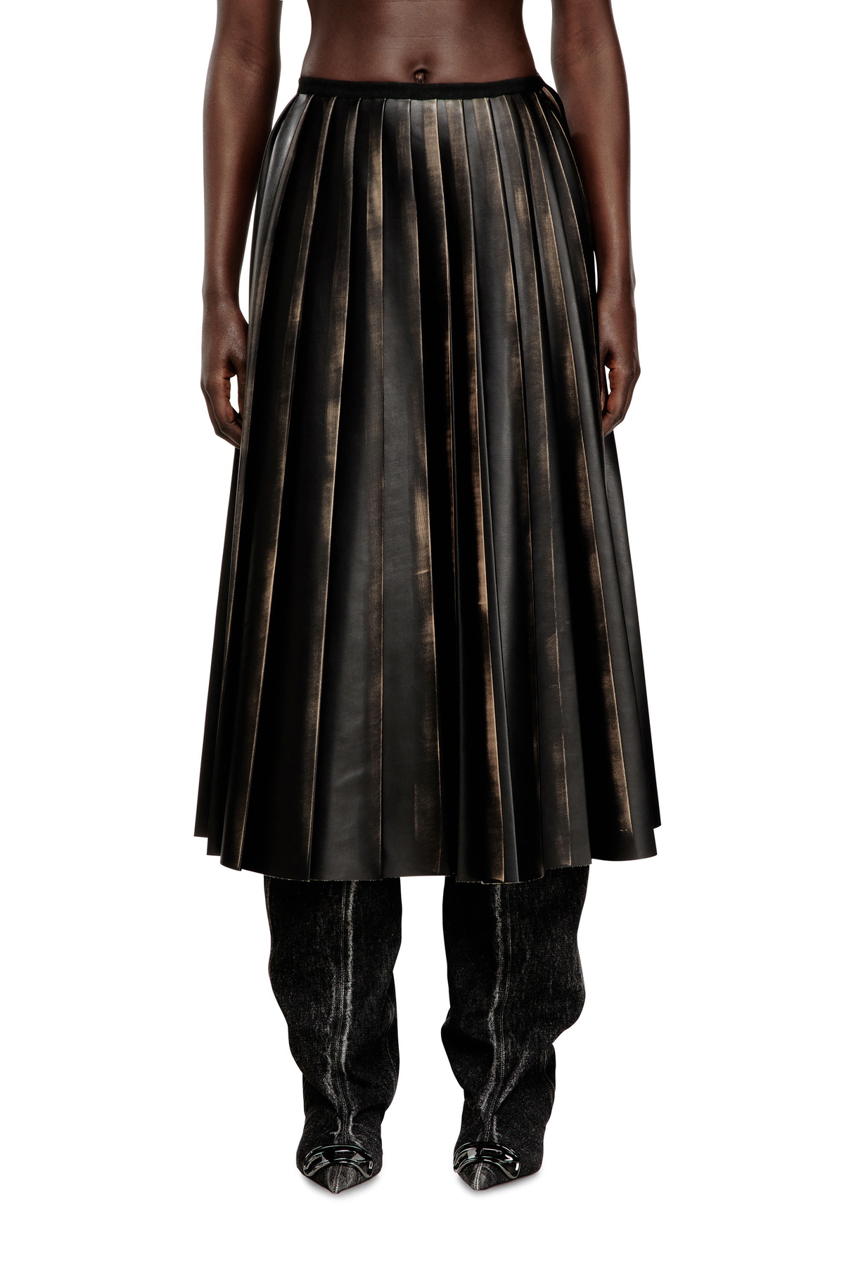 Diesel ディーゼル Black O-Venus Midi Skirt XS Diesel Black O-Venus Midi Skirt Diesel