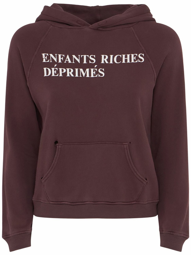 Photo: ENFANTS RICHES DÉPRIMÉS Classic Logo Shrunken Hoodie