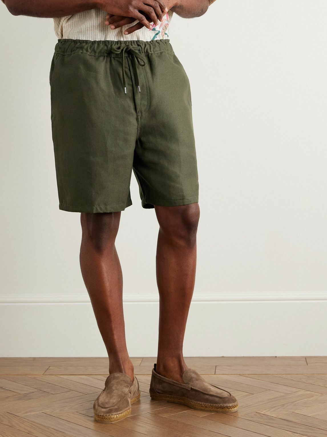 Derek Rose - Sydney 2 Straight-Leg Linen Drawstring Shorts - Green