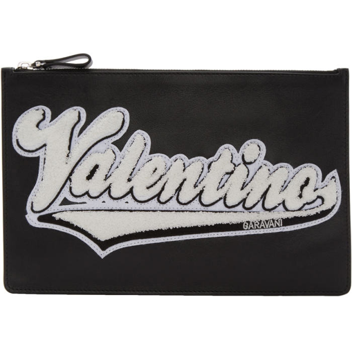 Photo: Valentino Black Valentino Garavani Varsity Logo Pouch 