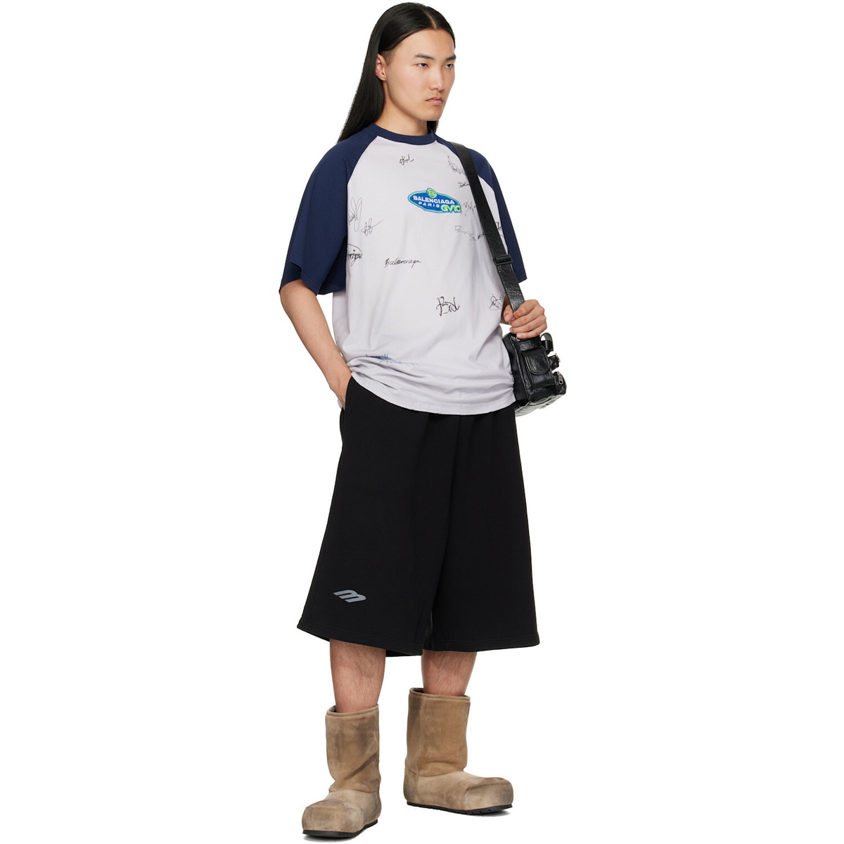 Balenciaga White Raglan Sleeves T-Shirt