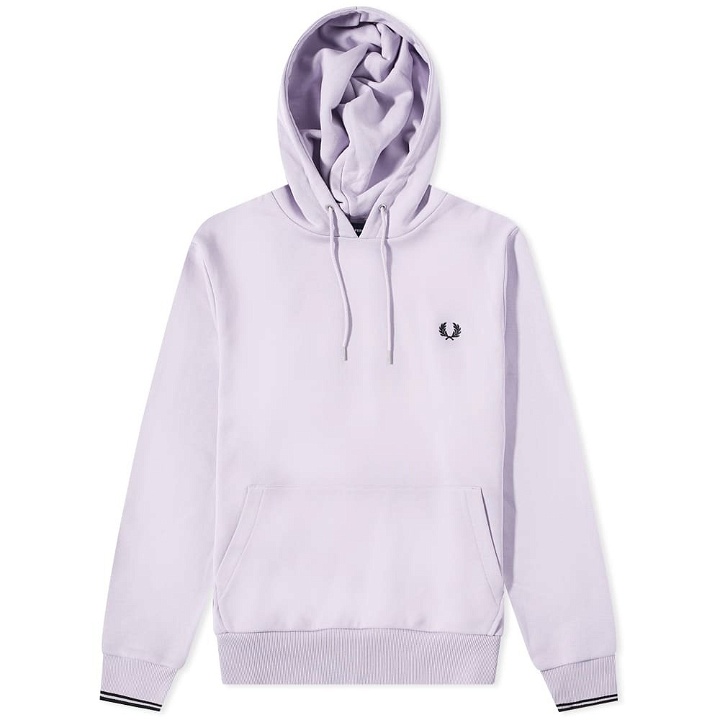 Photo: Fred Perry Authentic Men's Small Logo Popover Hoody in Lilac Soul