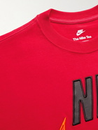 Nike - Sportswear Trend Max 90 Logo-Embroidered Cotton-Jersey T-Shirt - Red