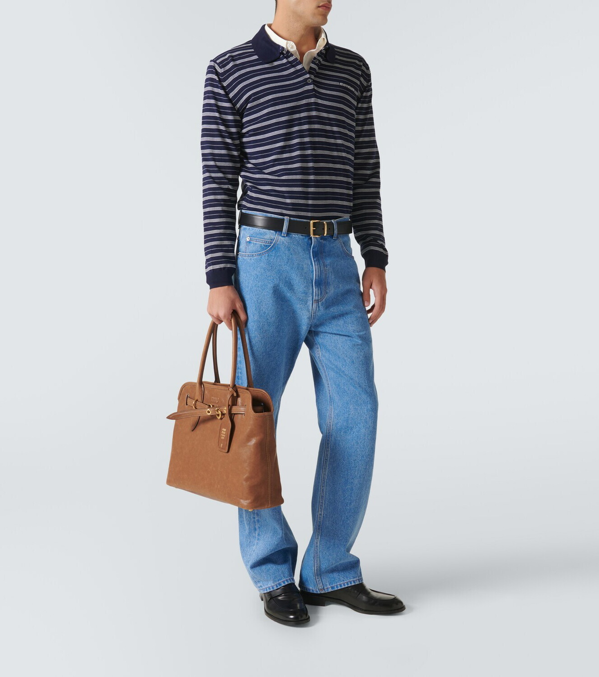 Miu Miu Aventure leather tote bag