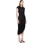 Loulou de Saison Black Malena Ruffled Crochet Midi Dress