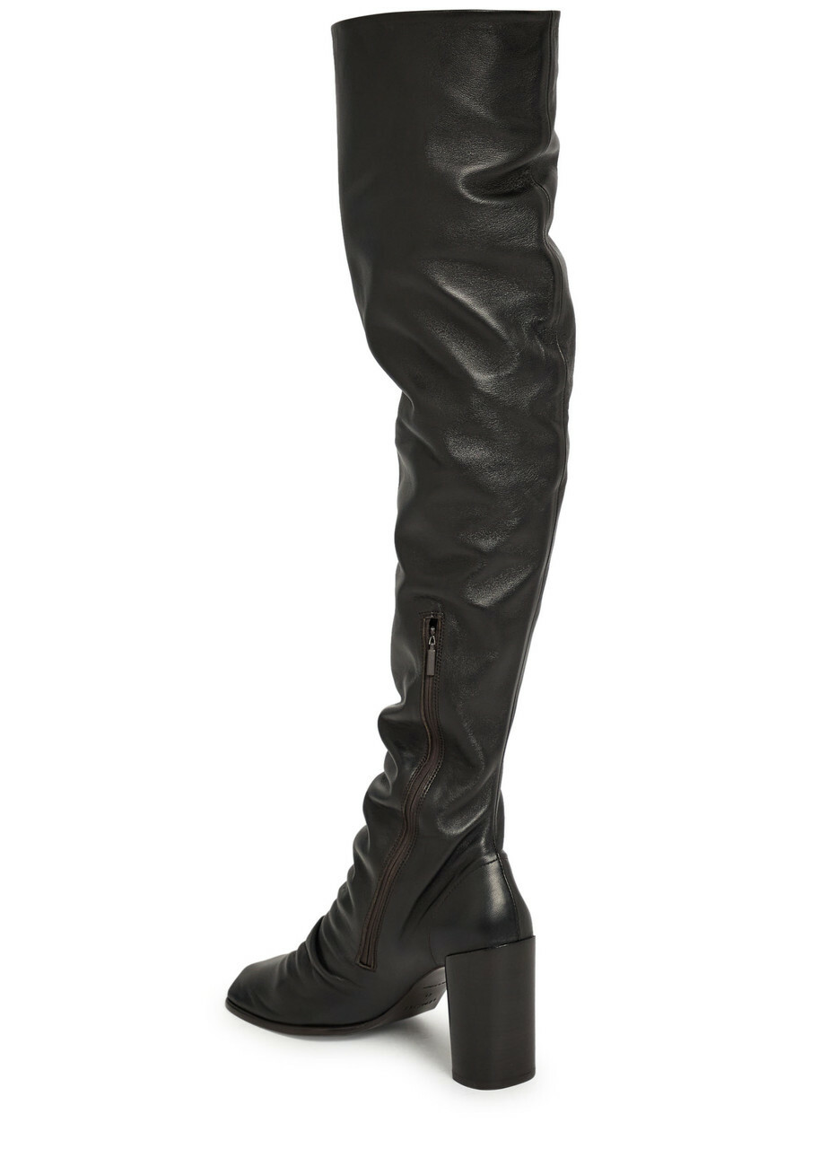 Lemaire 80 Leather Over-the-knee Boots Brown