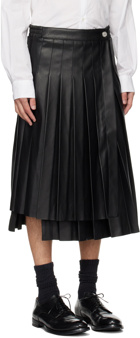 Han Kjobenhavn Black Pleated Faux-Leather Skirt
