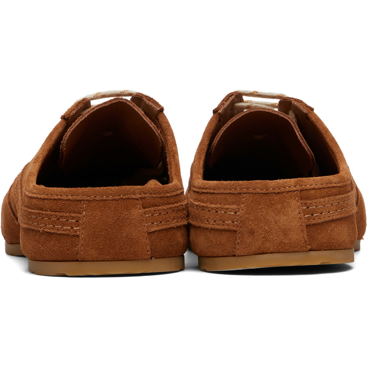 Dries Van Noten Tan Suede Mule Loafers