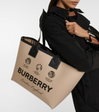 Burberry Medium leather-trimmed canvas tote bag