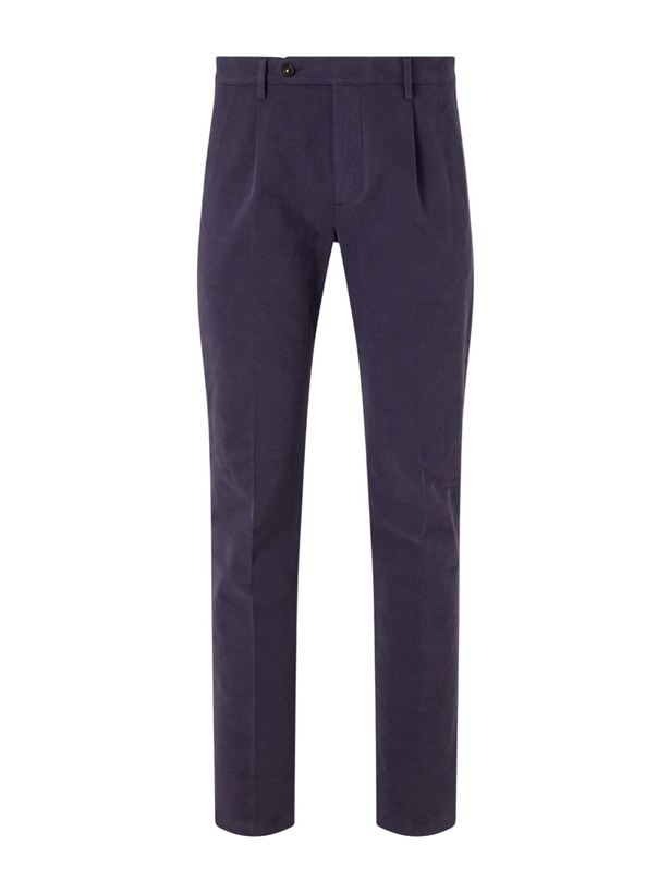 Photo: Massimo Alba - Ionio2 Straight-Leg Cotton-Blend Trousers - Blue