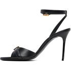 BALMAIN Black Anthem Leather Heeled Sandals