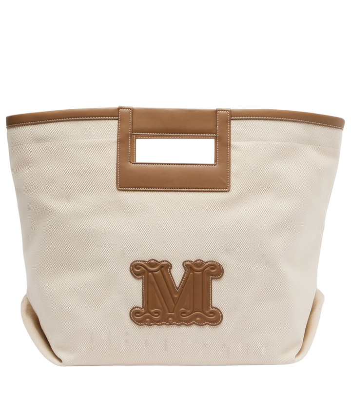 Photo: Max Mara Ecru Small canvas tote bag