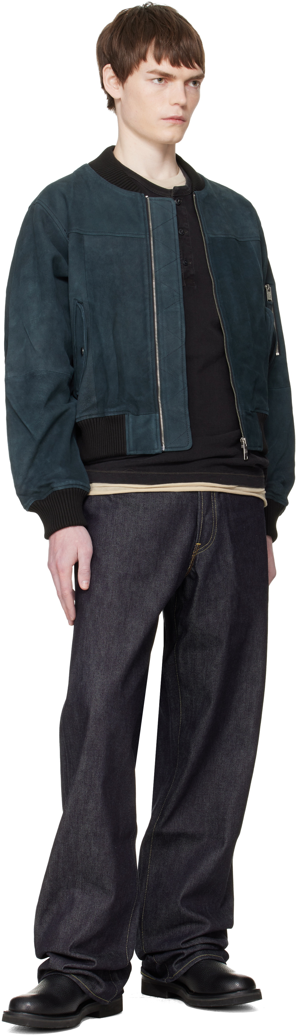 Deadwood Black Bofinger Suede Bomber Jacket
