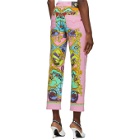 Versace Jeans Couture Pink Belts Print Jeans