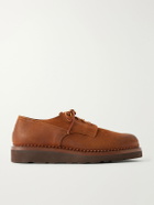 Yuketen - Waxed Suede Derby Shoes - Brown
