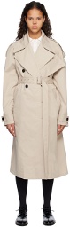 System Beige Belted Trench Coat