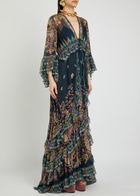 Etro Printed Silk-chiffon Maxi Dress Black