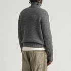 Auralee Men's Homespun Tweed Knit Zip Jumper in Grey