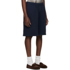 Acne Studios Navy Embroidered Logo Shorts