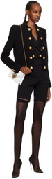Balmain Black Pointed Lapel Jumpsuit