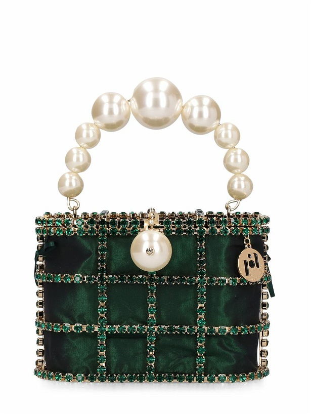 Photo: ROSANTICA Holli Crystal & Pearl Box Top Handle Bag