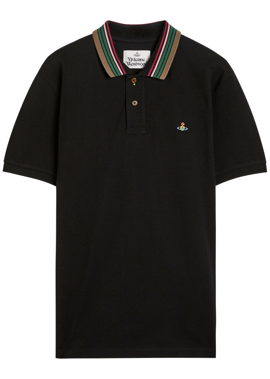 Vivienne Westwood Orb-jacquard Cotton Polo Shirt Blue Vivienne