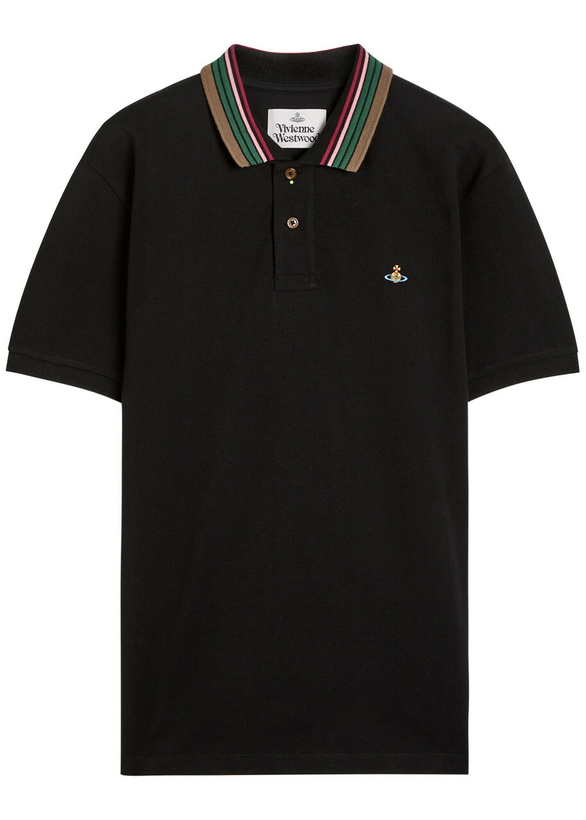 Photo: Vivienne Westwood Classic Logo Piqué Cotton Polo Shirt Black