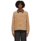 Stussy Tan Canvas Washed Work Shirt Jacket