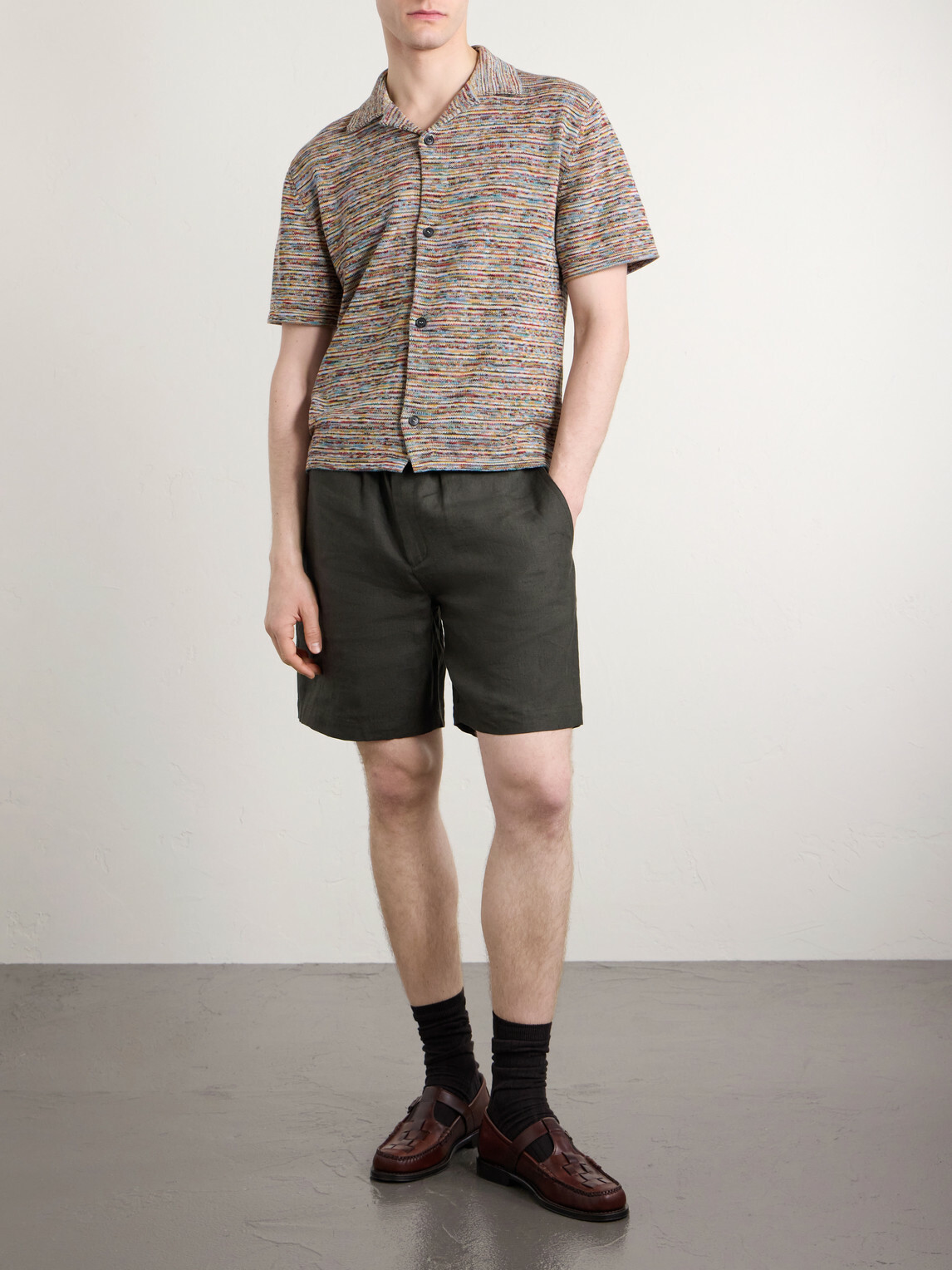 Paul Smith - Camp-Collar Knitted Cotton Shirt - Neutrals