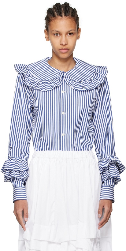 Photo: Comme des Garçons Girl Navy & White Striped Shirt