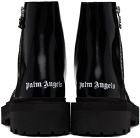 Palm Angels Black Embossed Combat Boots