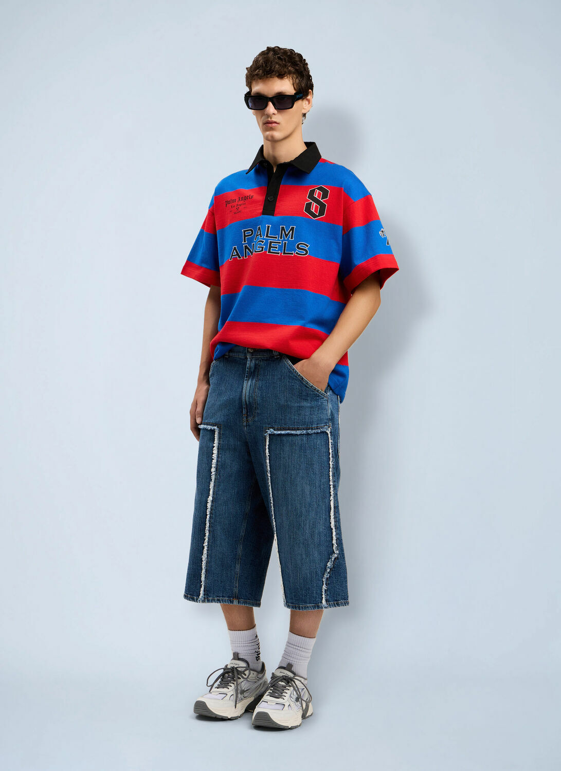 Palm Angels Curved Logo Skater Shorts
