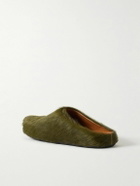 Marni - Fussbett Calf Hair Slippers - Green