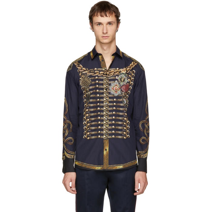 Photo: Dolce and Gabbana Navy Knight Shirt 