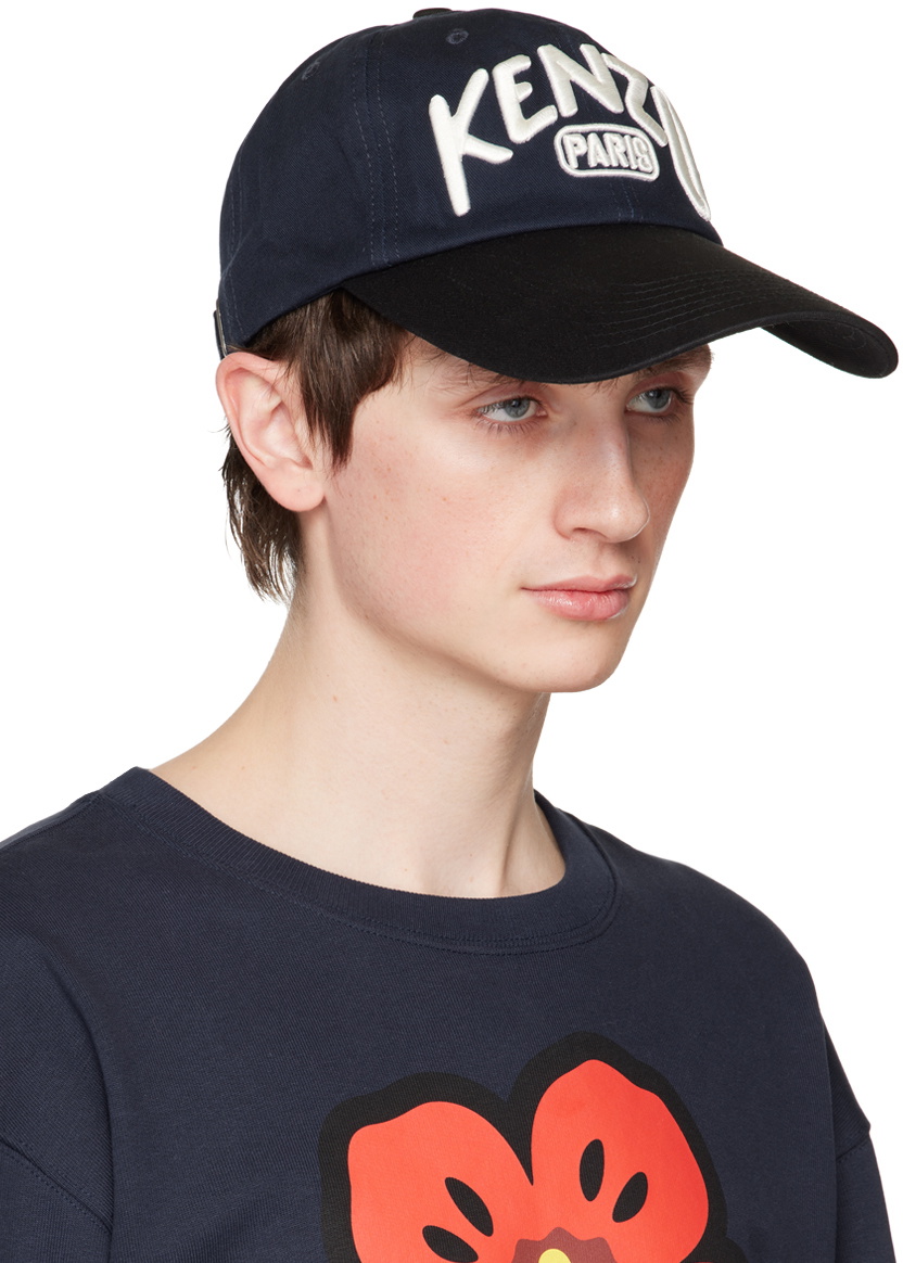 Kenzo Navy & Black Kenzo Paris Long Visor Cap Kenzo