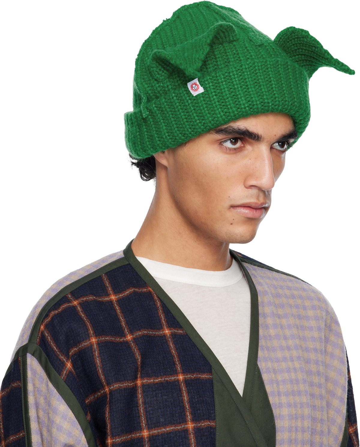 Charles Jeffrey LOVERBOY Green Mohair Chunky Ears Beanie Charles