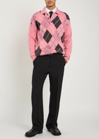 JW Anderson Pringle Argyle Wool Polo Jumper Pink