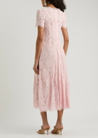 Self-portrait Sequin-embellished Lace Midi Dress Pink
