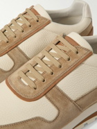 Brunello Cucinelli - Olimpo Textured-Leather and Suede Sneakers - Neutrals