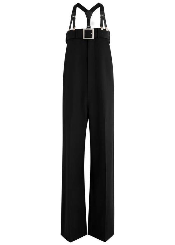 Photo: Jean Paul Gaultier Belted Straight-leg Wool Jumpsuit Black