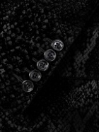 TOM FORD - Atticus Cylinder Snake-Effect Cotton-Blend Velvet Tuxedo Jacket - Black