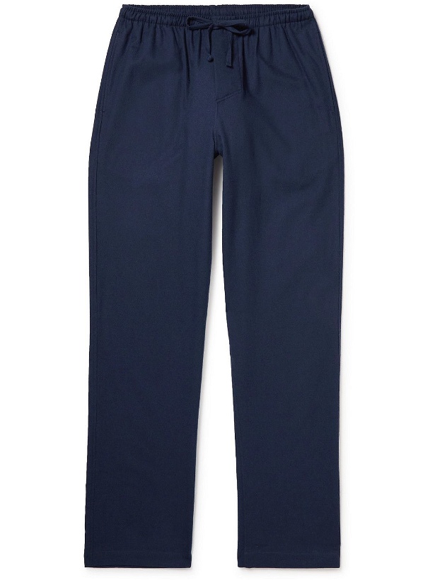 Photo: Zimmerli - Heritage Cotton and Wool-Blend Flannel Pyjama Trousers - Blue