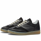 MM6 Maison Margiela Men's Leather Court Sneakers in Black